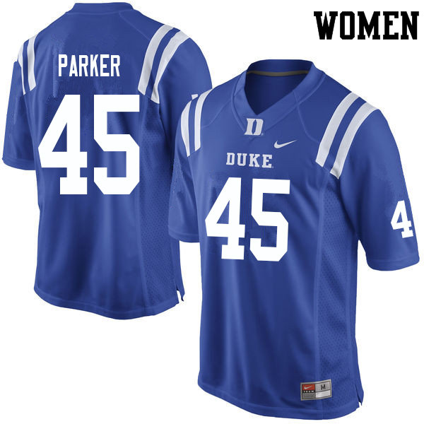 Women #45 Austin Parker Duke Blue Devils College Football Jerseys Sale-Blue